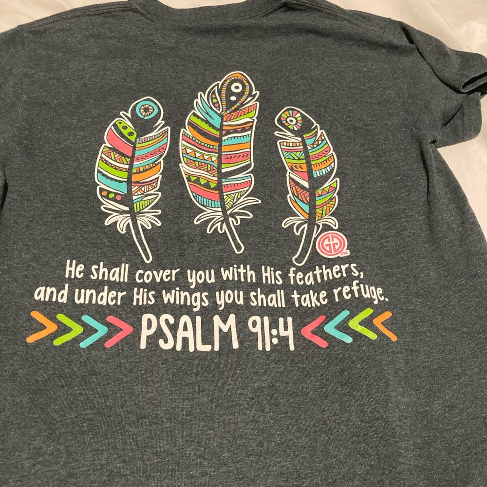 Psalms 91:4 Ladies Girlie Girl brand tee